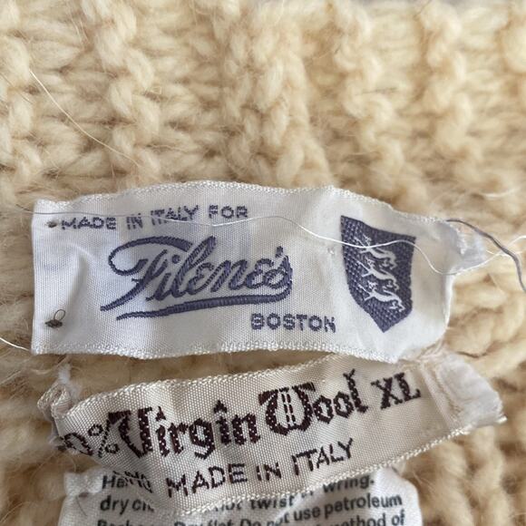 Vintage virgin wool made on Italy knit cardigan Filene’s vintage size XL - Picture 9 of 9